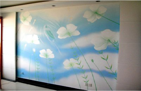 灵川画墙绘怎么画好白云的蓬松感？