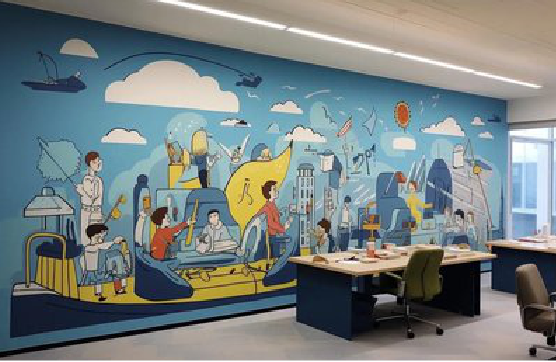 灵川办公室墙绘的特点。