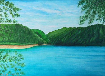 灵川在墙绘中，如何绘画绿水青山？